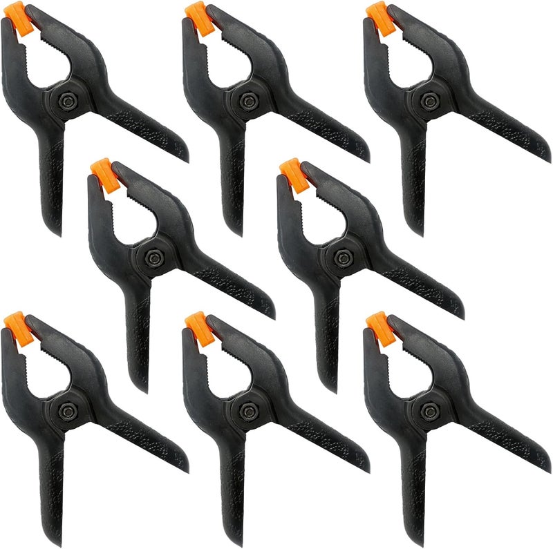 Aphila 8 Pack 6 Inch Plastic Spring Clamps, Big Heavy Duty Clips, Large Spring Clamps for Backdrop Stand, Crafts, Photography, Woodworking, Home Projects, Banner, Balloon Arch, Clamp with Flexible Pads - Image 1